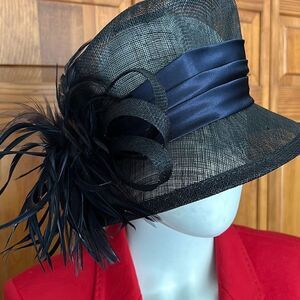 Julie Willder Millinery Navy Midnight Church Hat Derby Hat Tea Party
